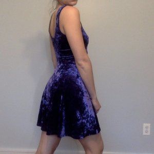 Purple Velvet Skater Dress